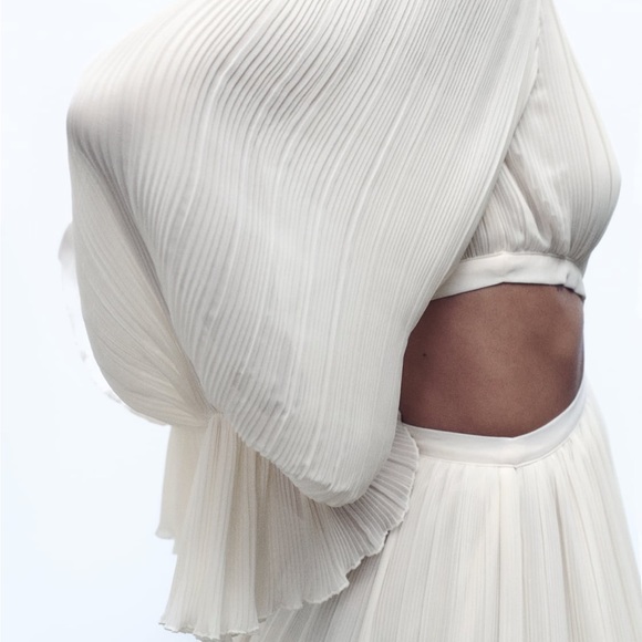 ZARA Cut Out Pleated Dress BNWT - Picture 4 of 13
